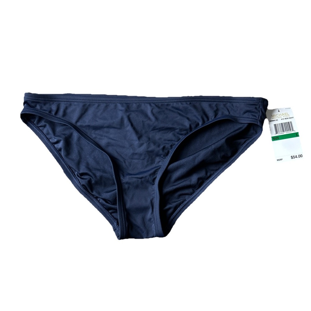 Michael Kors Swimsuit Bikini Bottom Large Navy Mm8H142